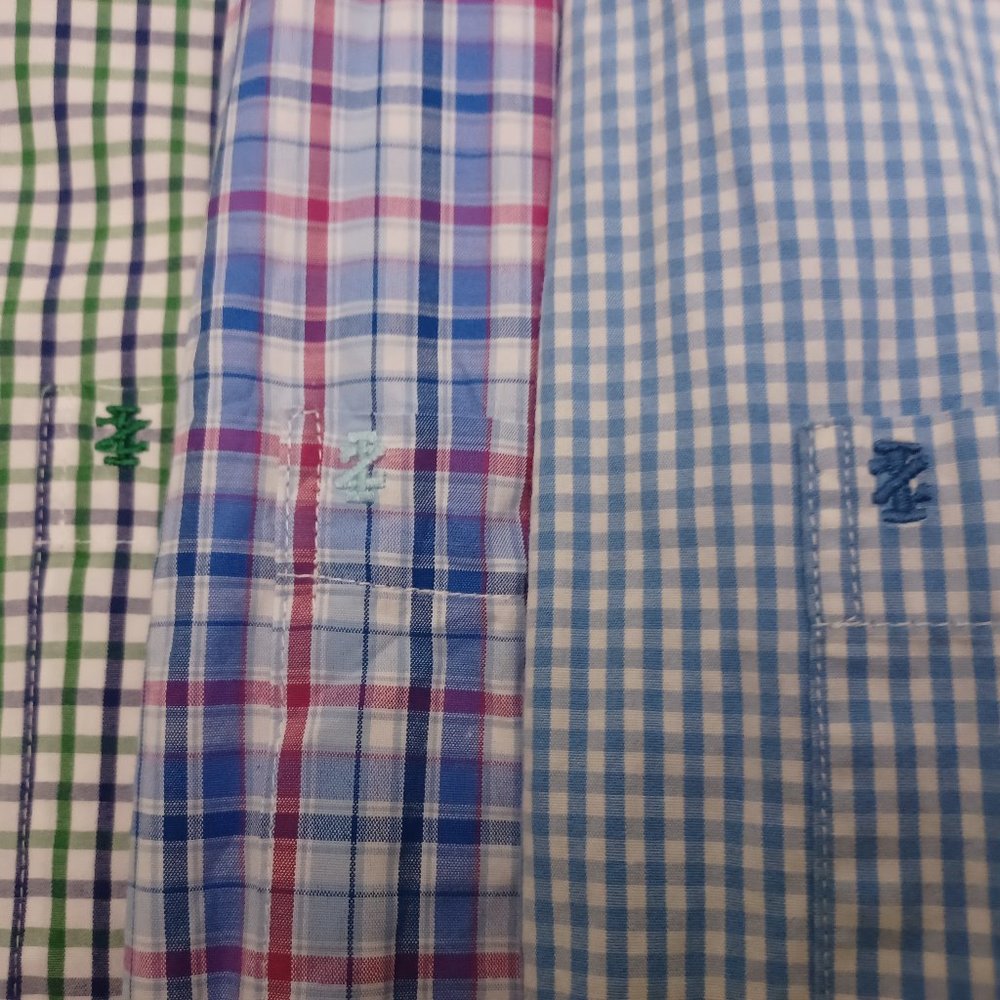 Izod Button Down Shirts Men's Large Lot of 3 Multicolor Plaid
